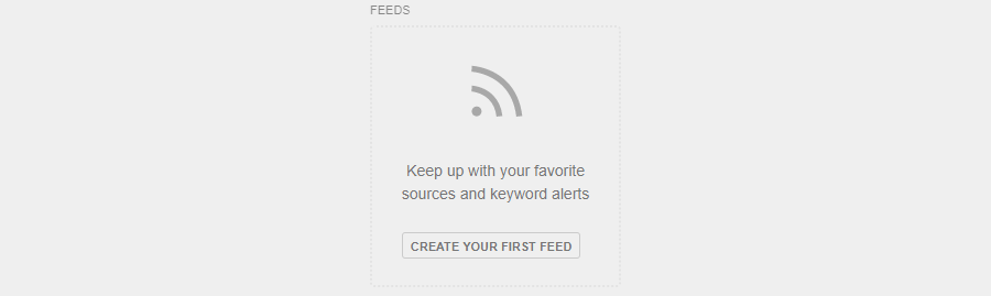 Obrazek przedstawia panel "Feeds" w aplikacji feedly